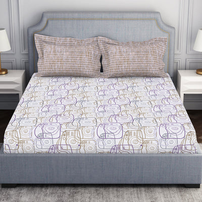 Youthopia Geometric 100% Cotton Double Bedsheet - Essentials by Spaces