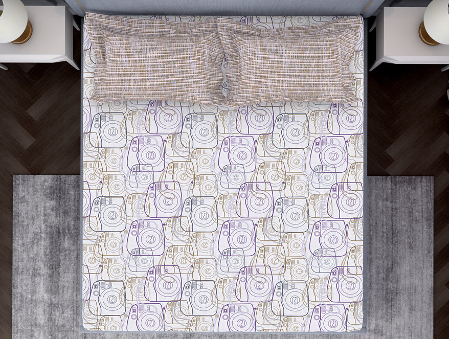Youthopia Geometric 100% Cotton Double Bedsheet - Essentials by Spaces