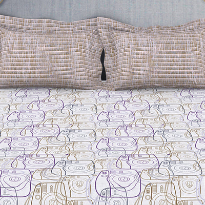 Youthopia Geometric 100% Cotton Double Bedsheet - Essentials by Spaces