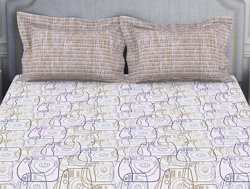 Youthopia Geometric 100% Cotton Double Bedsheet - Essentials by Spaces