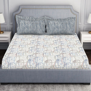 Youthopia Geometric 100% Cotton Double Bedsheet - Essentials by Spaces