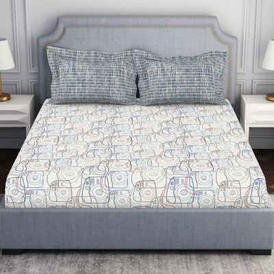 Youthopia Geometric 100% Cotton Double Bedsheet - Essentials by Spaces