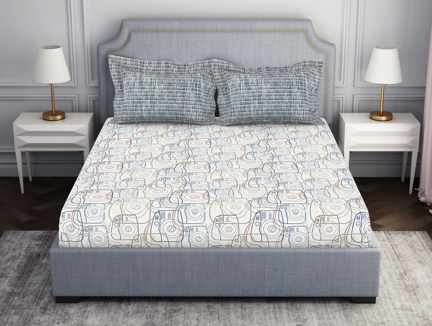 Youthopia Geometric 100% Cotton Double Bedsheet - Essentials by Spaces