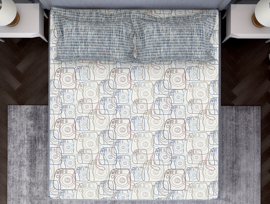 Youthopia Geometric 100% Cotton Double Bedsheet - Essentials by Spaces