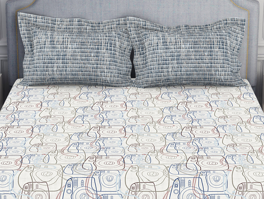 Youthopia Geometric 100% Cotton Double Bedsheet - Essentials by Spaces