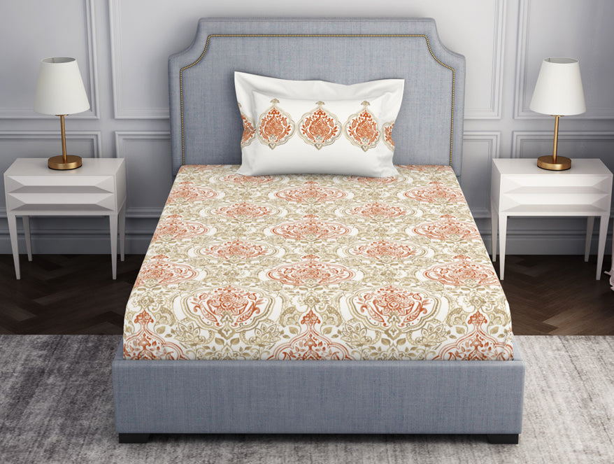 Ornamenta Ornate 100% Cotton Single Bedsheet - Essentials by Spaces