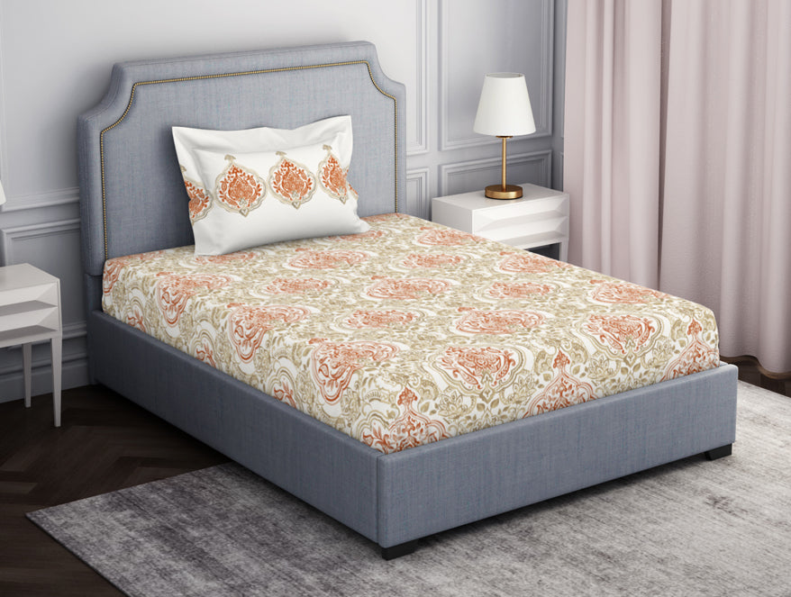 Ornamenta Ornate 100% Cotton Single Bedsheet - Essentials by Spaces