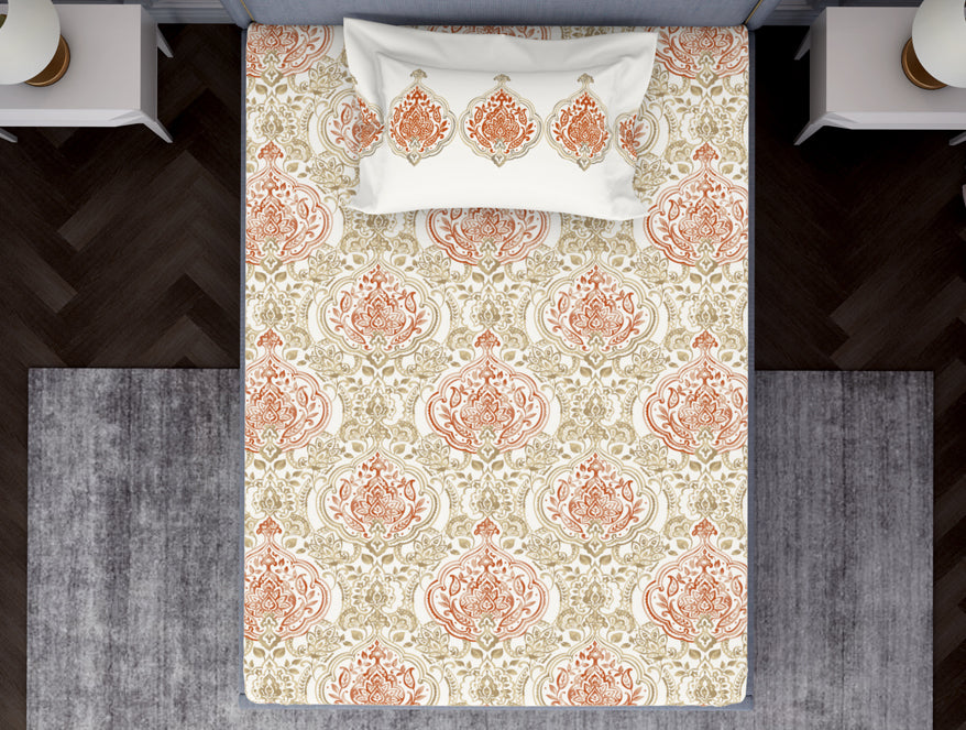 Ornamenta Ornate 100% Cotton Single Bedsheet - Essentials by Spaces
