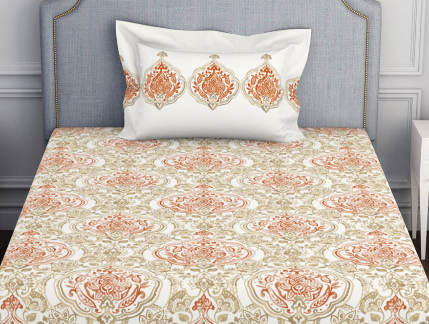Ornamenta Ornate 100% Cotton Single Bedsheet - Essentials by Spaces