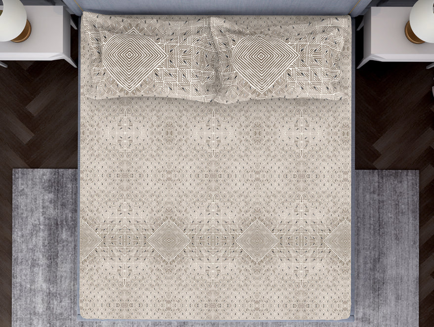 Tonalelgence Geometric 100% Cotton Fitted Queen - Essentials by Spaces