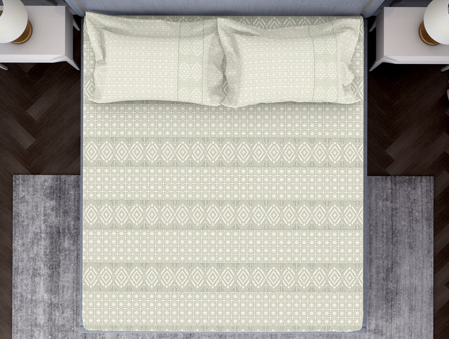 Tonalelgence Geometric 100% Cotton Fitted King - Essentials by Spaces