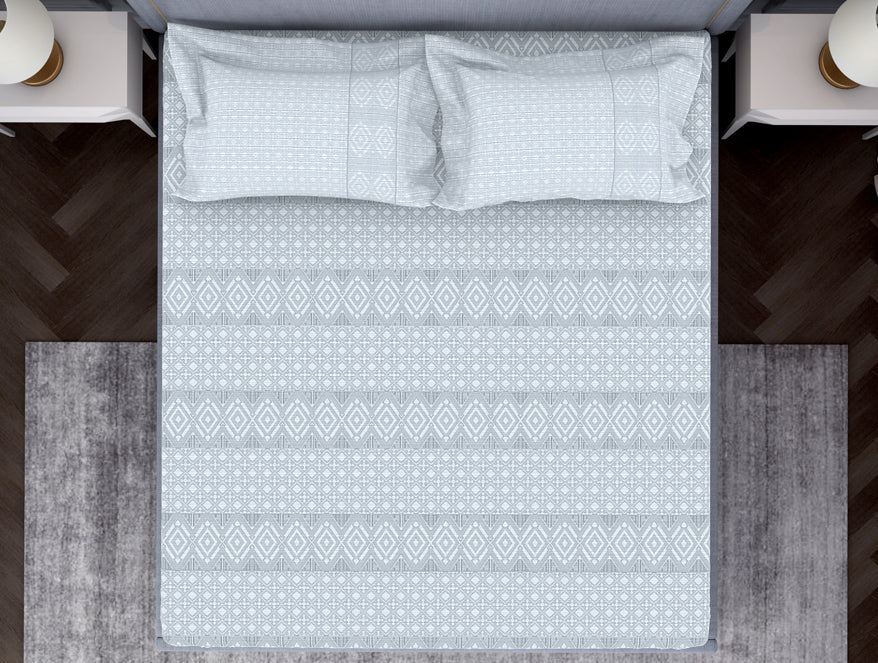 Tonalelgence Geometric 100% Cotton Fitted King - Essentials by Spaces