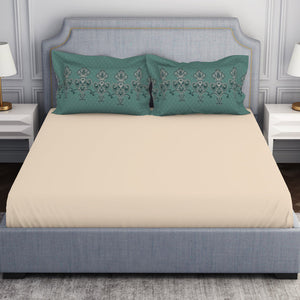 Ornamenta Ornate Mineral Blue 100% Cotton King Size Bedsheet - Essentials by Spaces