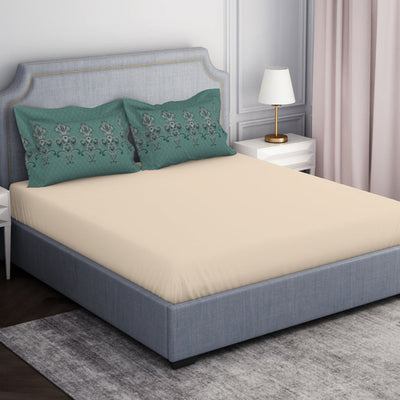 Ornamenta Ornate Mineral Blue 100% Cotton King Size Bedsheet - Essentials by Spaces