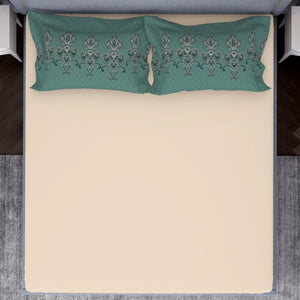 Ornamenta Ornate Mineral Blue 100% Cotton King Size Bedsheet - Essentials by Spaces