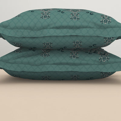 Ornamenta Ornate Mineral Blue 100% Cotton King Size Bedsheet - Essentials by Spaces
