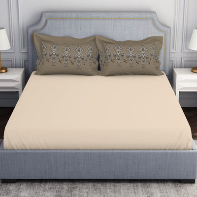 Ornamenta Ornate Mineral Blue 100% Cotton King Size Bedsheet - Essentials by Spaces