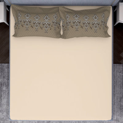 Ornamenta Ornate Mineral Blue 100% Cotton King Size Bedsheet - Essentials by Spaces