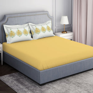 Ornamenta Ornate Mineral Blue 100% Cotton King Size Bedsheet - Essentials by Spaces