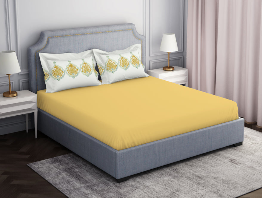 Ornamenta Ornate Mineral Blue 100% Cotton King Size Bedsheet - Essentials by Spaces