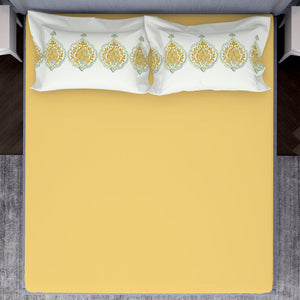 Ornamenta Ornate Mineral Blue 100% Cotton King Size Bedsheet - Essentials by Spaces
