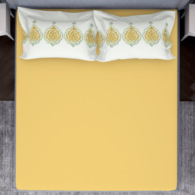 Ornamenta Ornate Mineral Blue 100% Cotton King Size Bedsheet - Essentials by Spaces