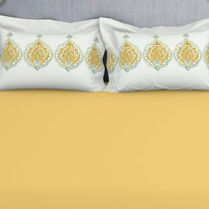 Ornamenta Ornate Mineral Blue 100% Cotton King Size Bedsheet - Essentials by Spaces