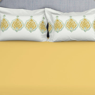 Ornamenta Ornate Mineral Blue 100% Cotton King Size Bedsheet - Essentials by Spaces