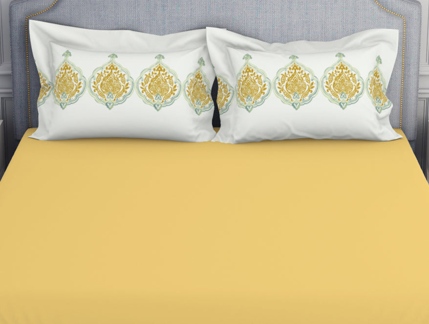 Ornamenta Ornate Mineral Blue 100% Cotton King Size Bedsheet - Essentials by Spaces