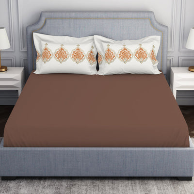 Ornamenta Ornate Mineral Blue 100% Cotton King Size Bedsheet - Essentials by Spaces
