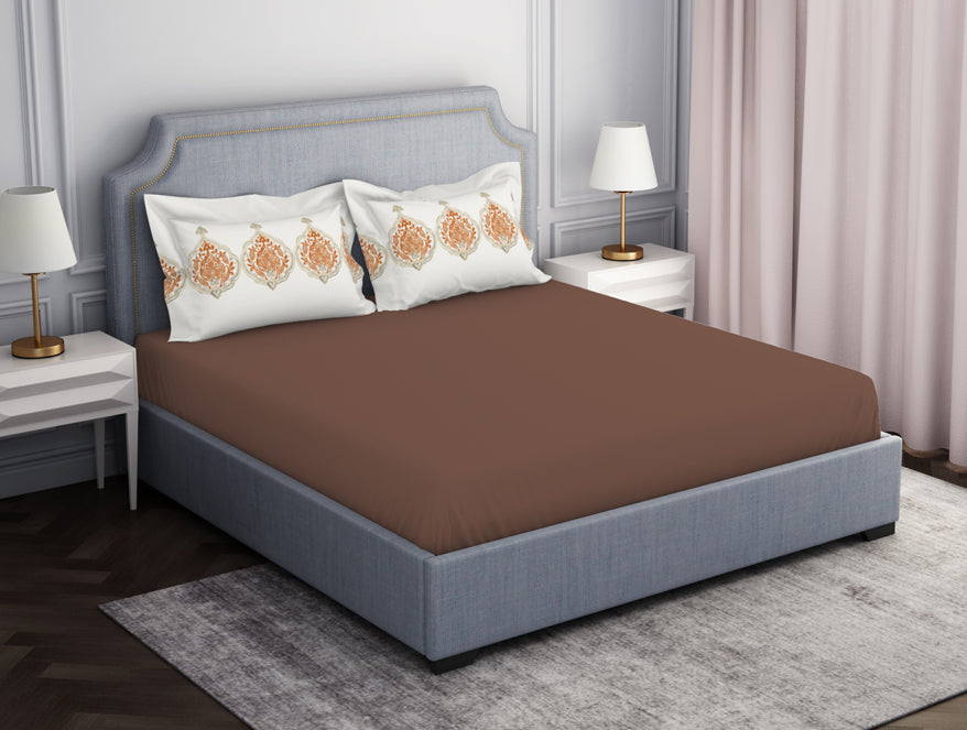 Ornamenta Ornate Mineral Blue 100% Cotton King Size Bedsheet - Essentials by Spaces