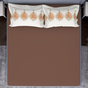 Ornamenta Ornate Mineral Blue 100% Cotton King Size Bedsheet - Essentials by Spaces