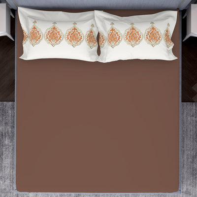 Ornamenta Ornate Mineral Blue 100% Cotton King Size Bedsheet - Essentials by Spaces