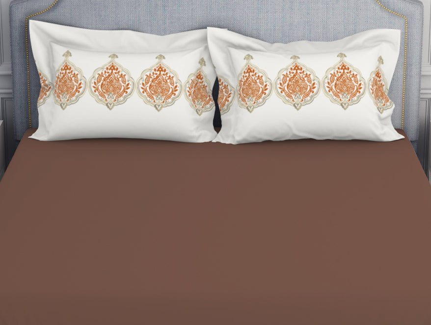 Ornamenta Ornate Mineral Blue 100% Cotton King Size Bedsheet - Essentials by Spaces