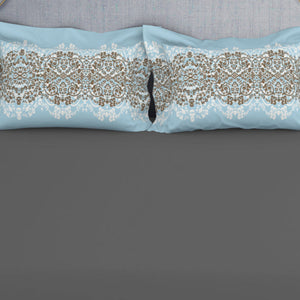 Ornamenta Ornate Mineral Blue 100% Cotton King Size Bedsheet - Essentials by Spaces