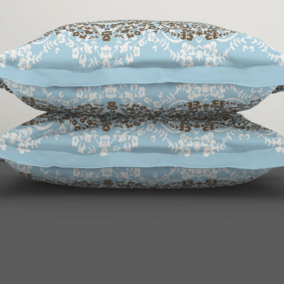 Ornamenta Ornate Mineral Blue 100% Cotton King Size Bedsheet - Essentials by Spaces