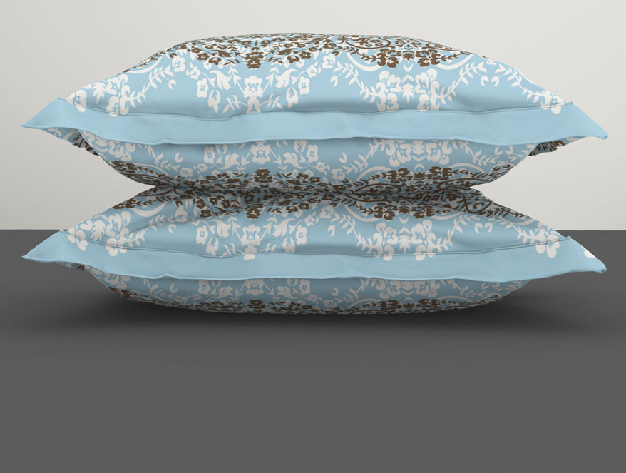 Ornamenta Ornate Mineral Blue 100% Cotton King Size Bedsheet - Essentials by Spaces
