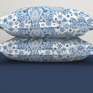Ornamenta Ornate Mineral Blue 100% Cotton King Size Bedsheet - Essentials by Spaces