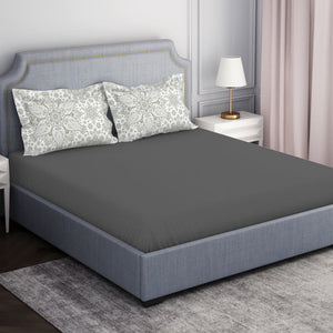 Ornamenta Ornate Mineral Blue 100% Cotton King Size Bedsheet - Essentials by Spaces