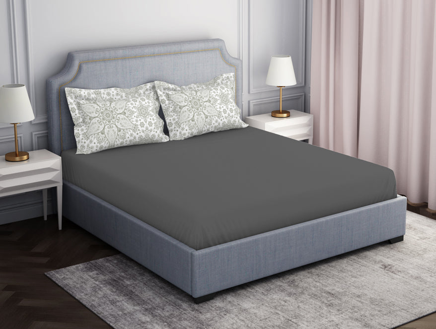 Ornamenta Ornate Mineral Blue 100% Cotton King Size Bedsheet - Essentials by Spaces