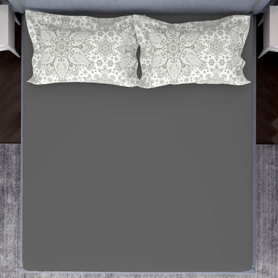Ornamenta Ornate Mineral Blue 100% Cotton King Size Bedsheet - Essentials by Spaces