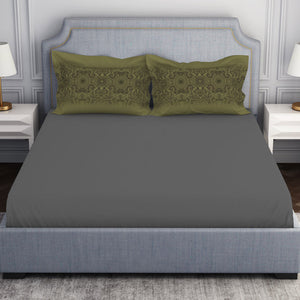 Ornamenta Ornate Mineral Blue 100% Cotton King Size Bedsheet - Essentials by Spaces