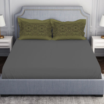 Ornamenta Ornate Mineral Blue 100% Cotton King Size Bedsheet - Essentials by Spaces