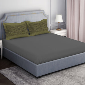 Ornamenta Ornate Mineral Blue 100% Cotton King Size Bedsheet - Essentials by Spaces