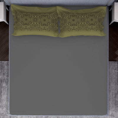 Ornamenta Ornate Mineral Blue 100% Cotton King Size Bedsheet - Essentials by Spaces