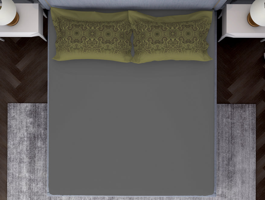 Ornamenta Ornate Mineral Blue 100% Cotton King Size Bedsheet - Essentials by Spaces