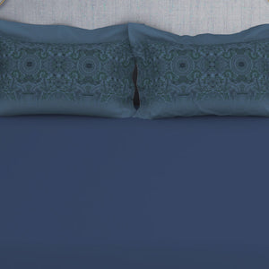 Ornamenta Ornate Mineral Blue 100% Cotton King Size Bedsheet - Essentials by Spaces