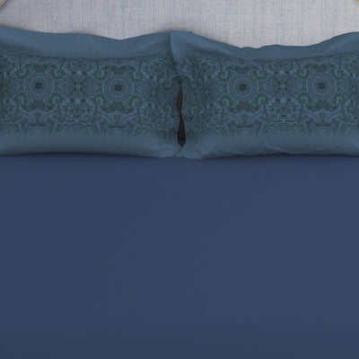 Ornamenta Ornate Mineral Blue 100% Cotton King Size Bedsheet - Essentials by Spaces