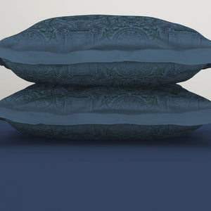 Ornamenta Ornate Mineral Blue 100% Cotton King Size Bedsheet - Essentials by Spaces