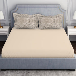 Tonalelgence Ornate Brown 100% Cotton King Size Bedsheet - Essentials by Spaces